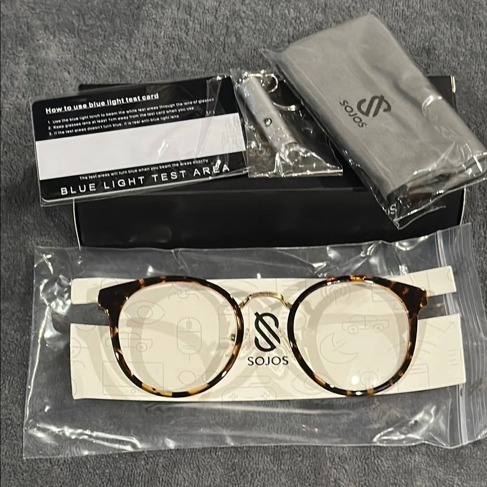 Sojos Retro Round Blue Light Tortoise Frames Anti Blue Light Lens NWT NIB & More